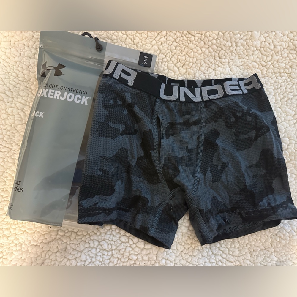 🔥 NEW 4PK Under Armour COTTON STRETCH BOXERJOCK Boxer Briefs Boys Youth SMALL
